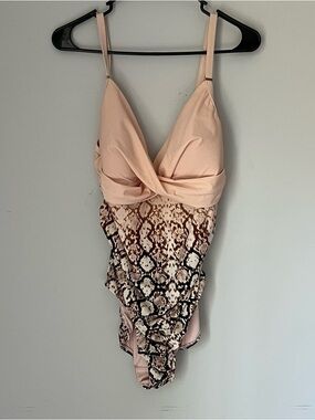 Calvin Klein Nectar Ombre Python Twist Tummy Control One Piece Swimsuit